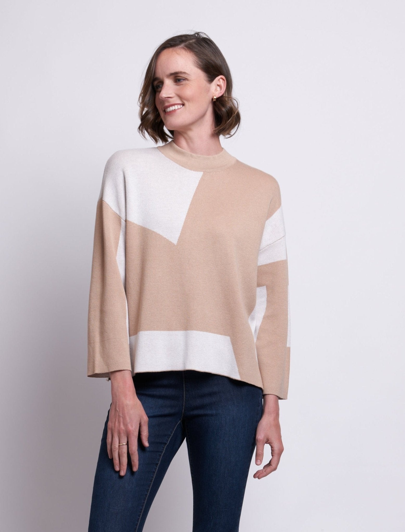 Shop Chip Off The Block Sweater | Creme / Caramel - Foil
