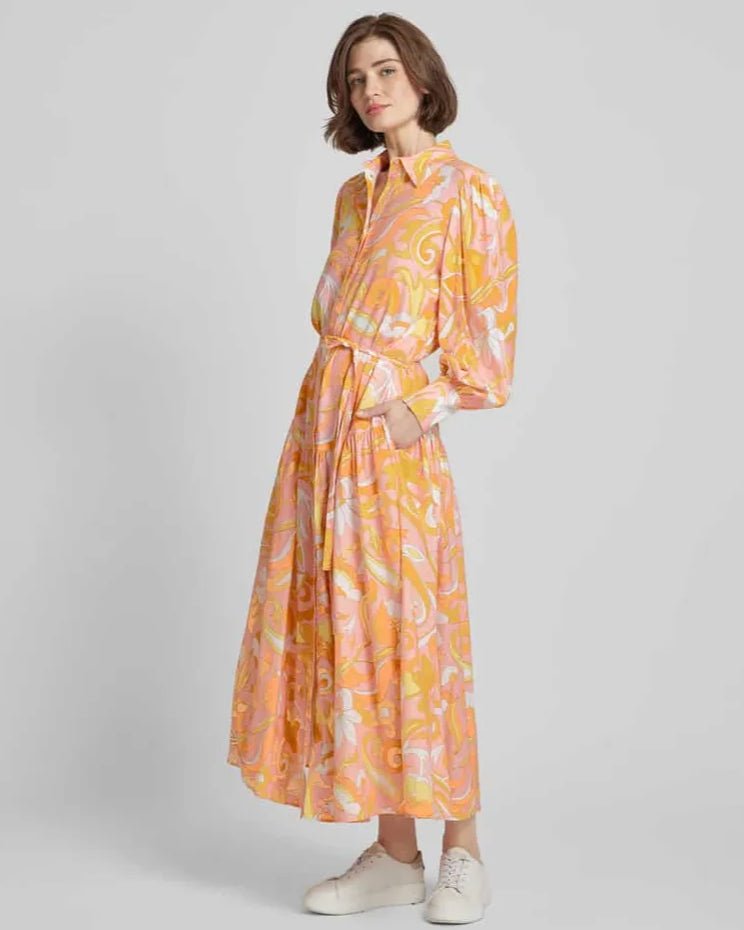 Herzen's Angelegenheit Floral Linen Maxi Dress Shrimp Multi - Women's | Stella Rose 40 Herzen's Angelegenheit Floral Linen Maxi Dress Shrimp Multi - Women's | Stella Rose 40