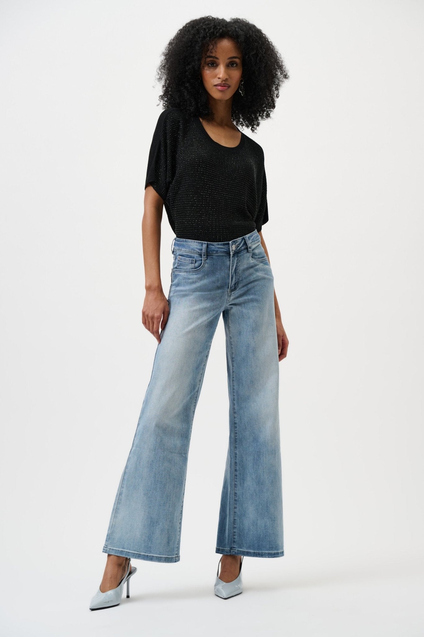 Joseph Ribkoff Goldie Classic Wide-Leg Stretch Jeans 251968F25