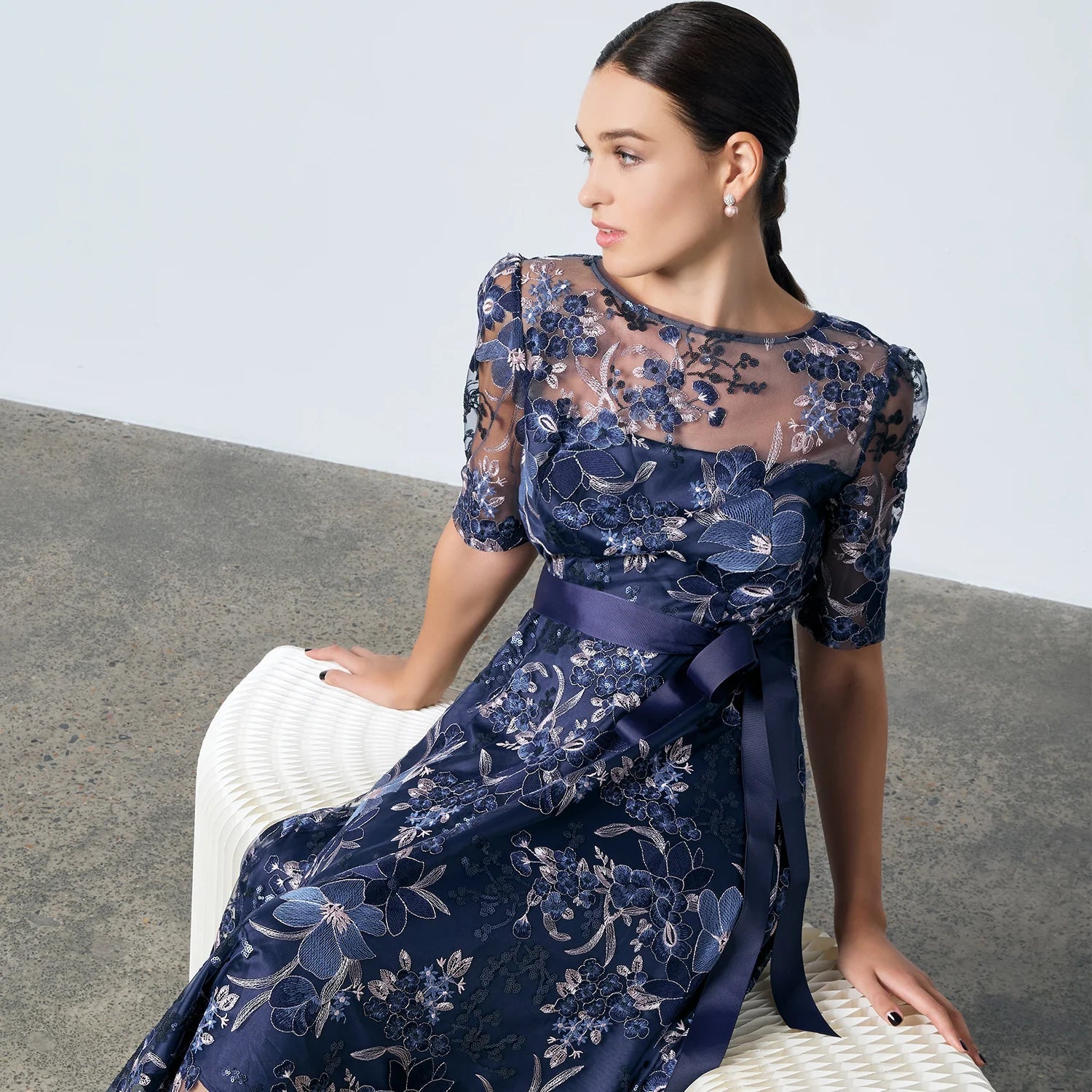 Montique Loren Navy/Pink Lace Dress – STELLA ROSE FASHIONS