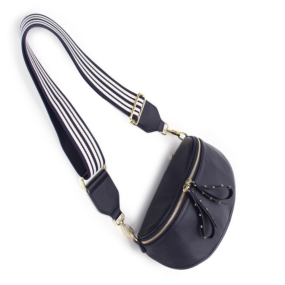 Shop Obsessed Leather Bumbag with Adjustable Strap | Navy - Hi Ho & Co