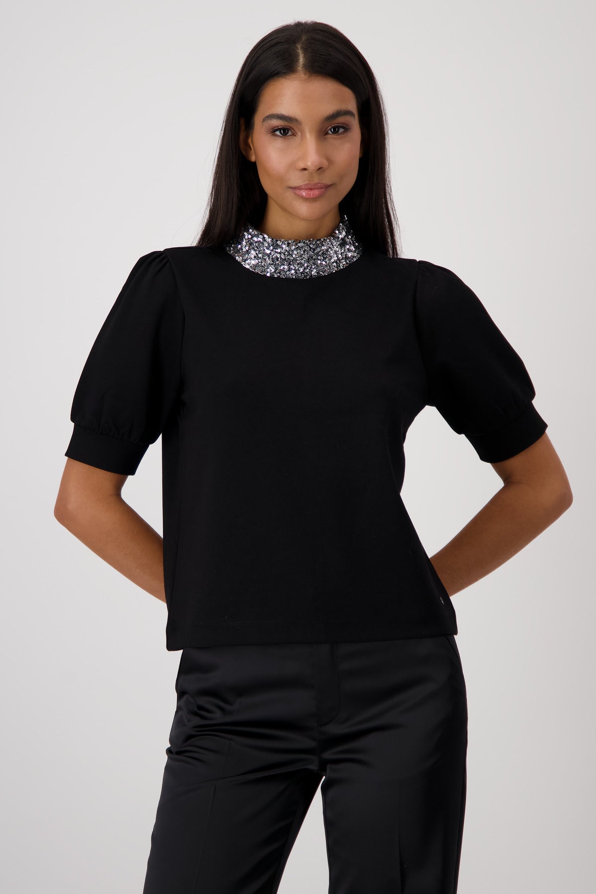 sequin collar top