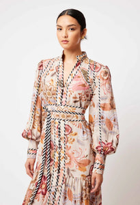Shop Vega Linen Viscose Maxi Dress | Aries Floral - ONCEWAS