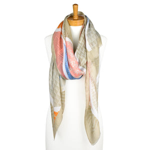 Shop Beige: Abstract Nature Scarf - Taylor Hill Scarves