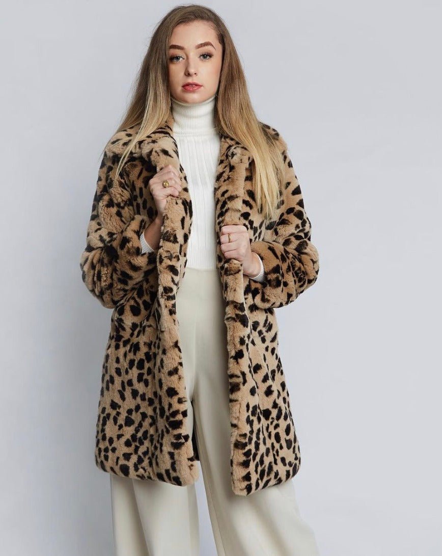 Asos design leopard on sale coat