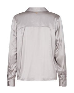 Shop Finley Satin Shirt | Quiet Grey - Mos Mosh