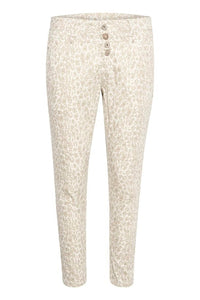 Shop Penora Twill 7/8 Pant in Cobblestone Leopard by Cream - Cream