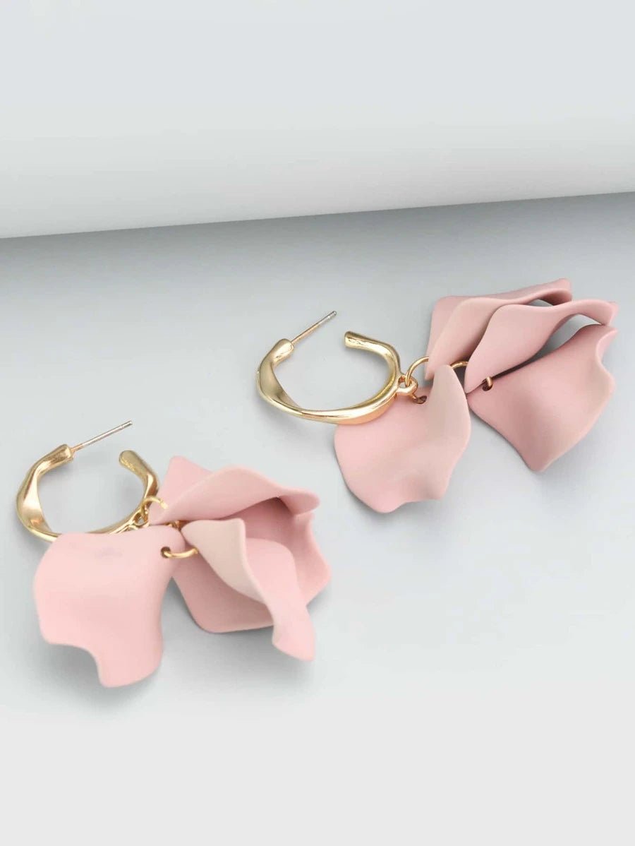 Flower petal clearance drop earrings