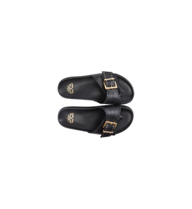 Shop St Tropez Leather Sandal | Black - Mos Mosh