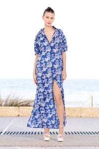 Shop Stevie Long Shirt Dress | Palmini French Blue - Lola Australia