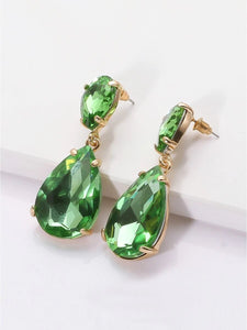 Shop Tammy Teardrop Gemstone Earrings in Green - Stella Rose