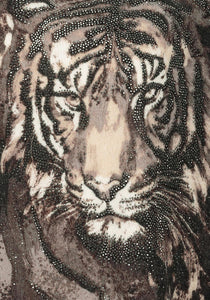 Shop Tiger Print Embellished Sweater | Espresso - Monari