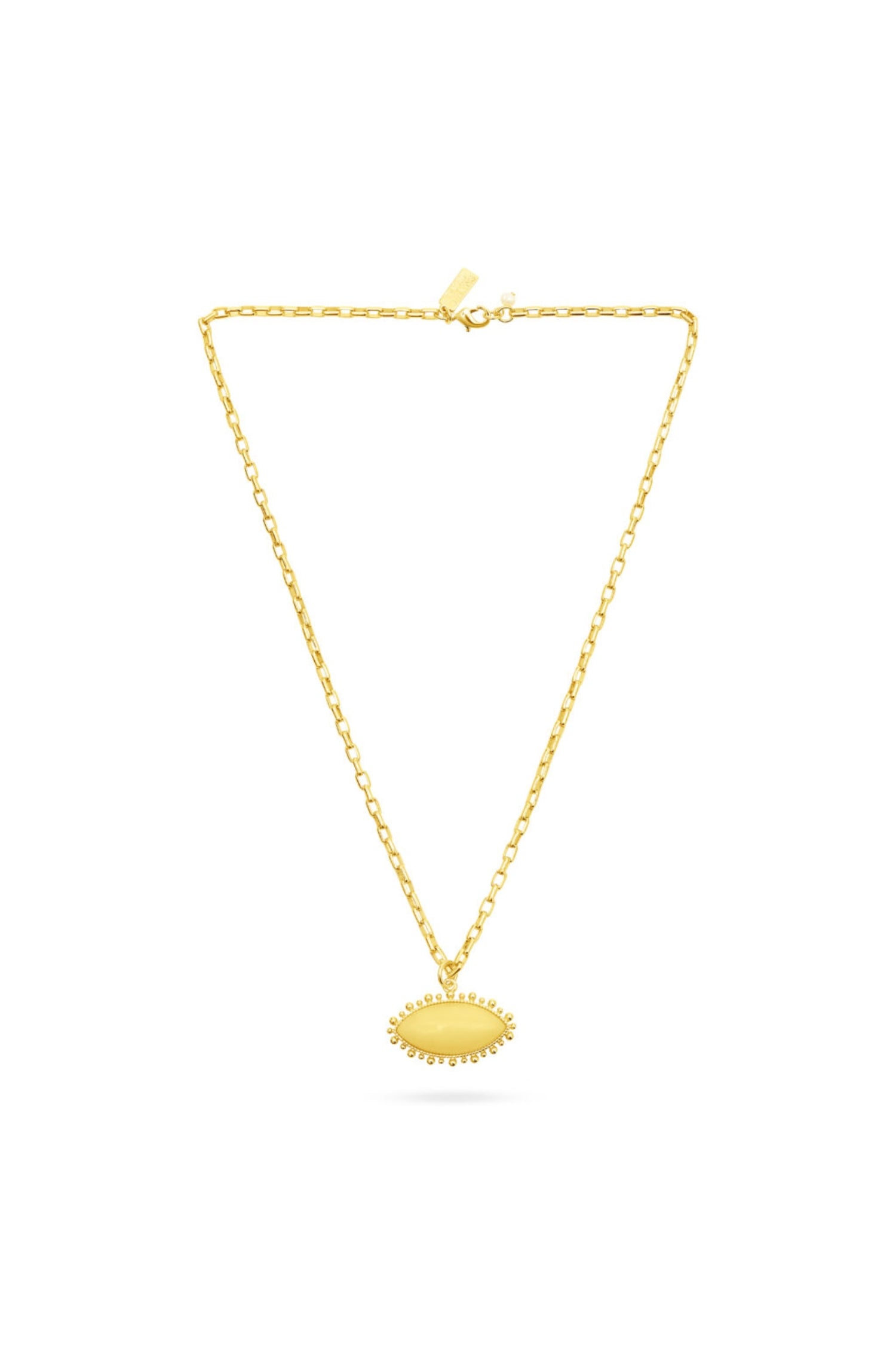 Talis Chains Yellow Jade Eye Pendant Necklace