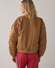 Summum Woman Bomber Jacket with Lace-Up Detail