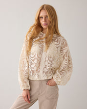 Summum Woman Lace Bomber Jacket Ivory