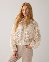 Summum Woman Lace Bomber Jacket Ivory