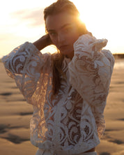 Summum Woman Lace Bomber Jacket Ivory
