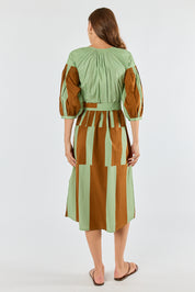 Itami Cension Embroidered Kaftan Dress Khaki