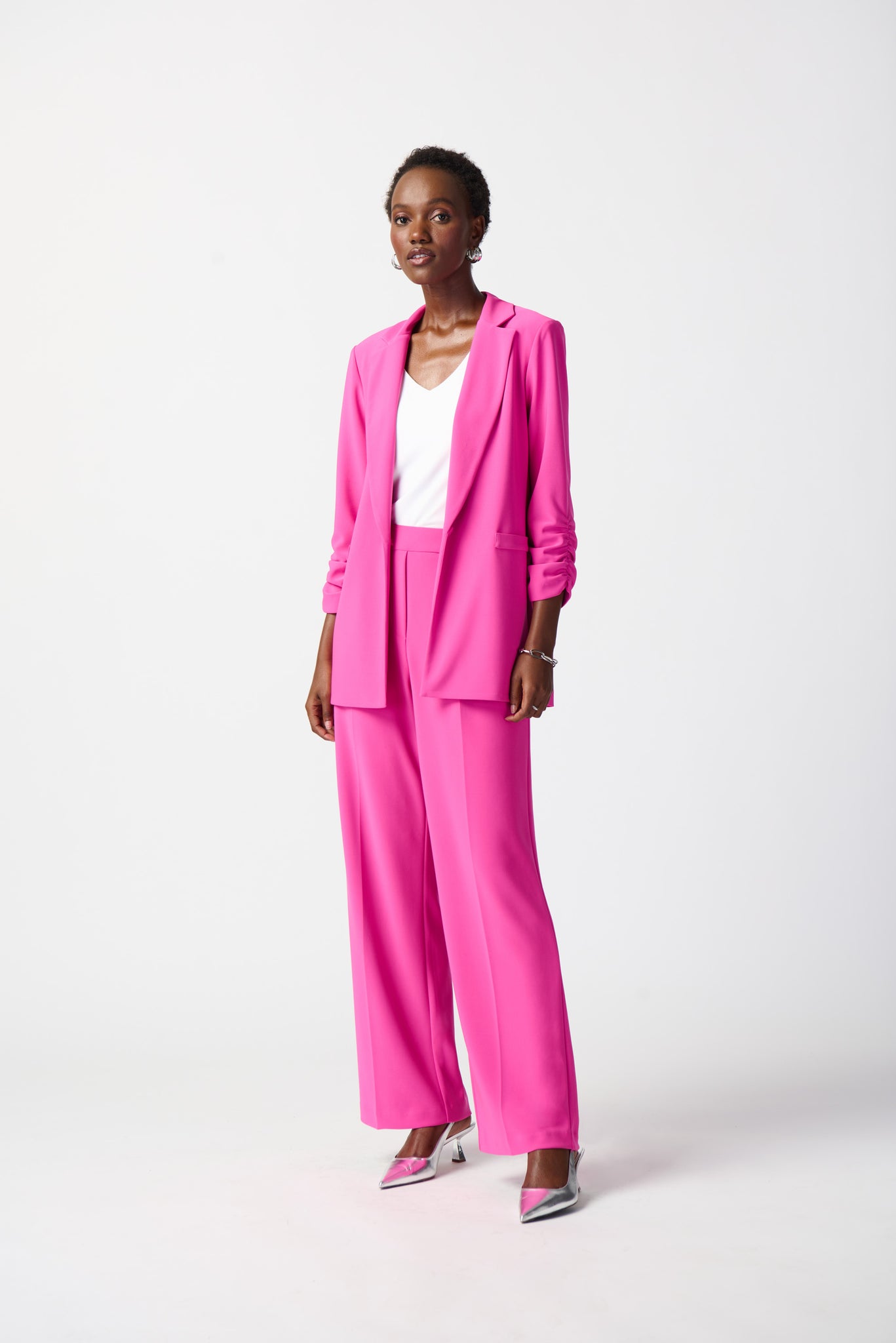 Silky Knit Wide-Leg Pants Style 241095 | Ultra Pink