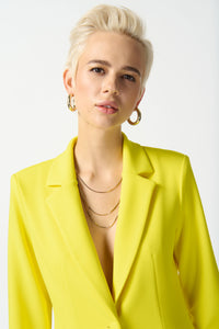 Scuba Crepe Fitted Blazer Style 242201 │Sunlight Yellow