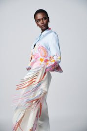 Herzens Silk Blouse Air Pink Multi-6182