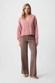 Joseph Ribkoff Goldie Classic Wide-Leg Jeans — Mink