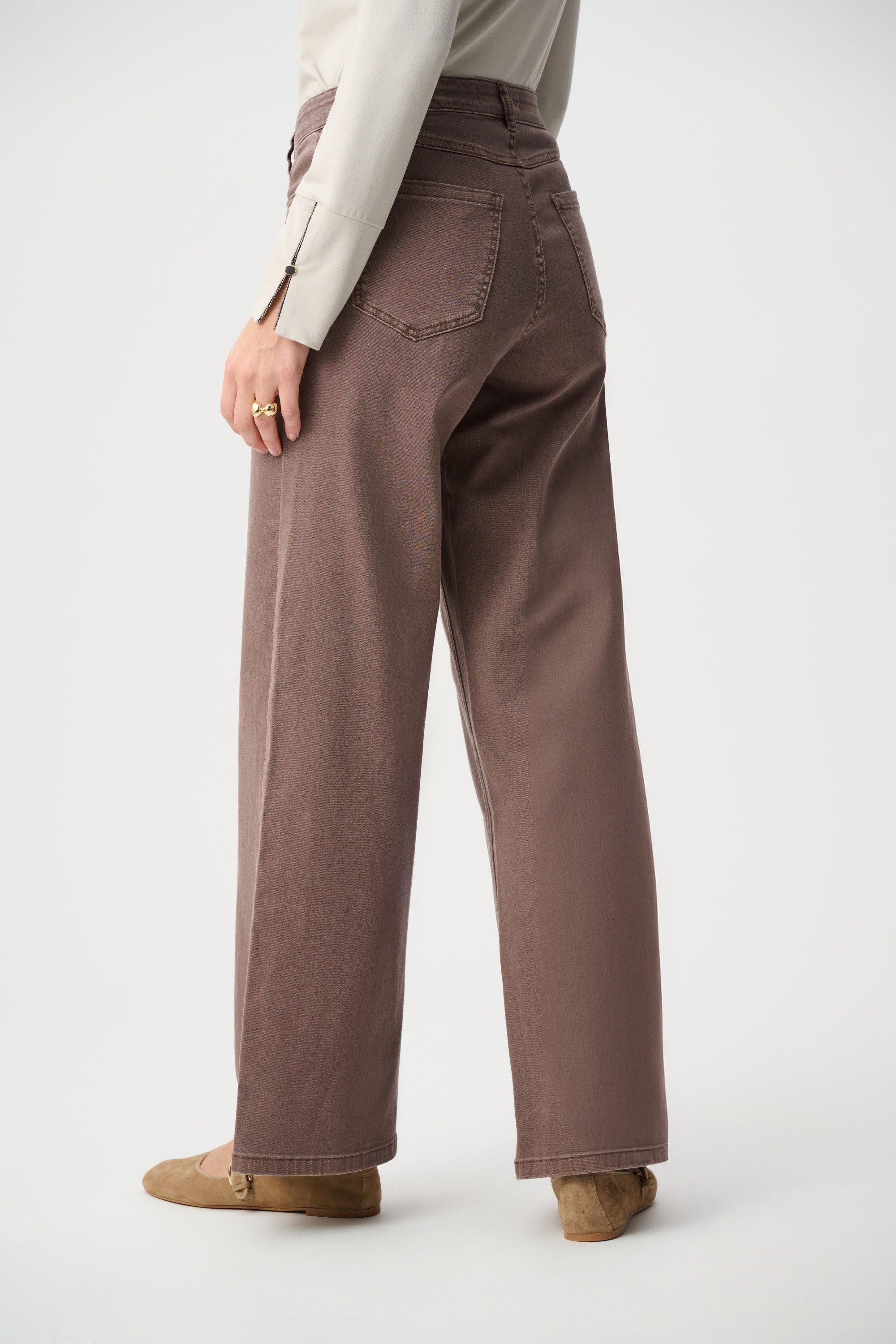 Joseph Ribkoff Goldie Classic Wide-Leg Jeans — Mink