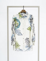 Herzens Silk Blouse Sap Green Multi