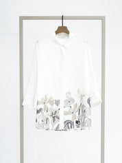 Herzens Silk Blouse Aluminium Super White Multi