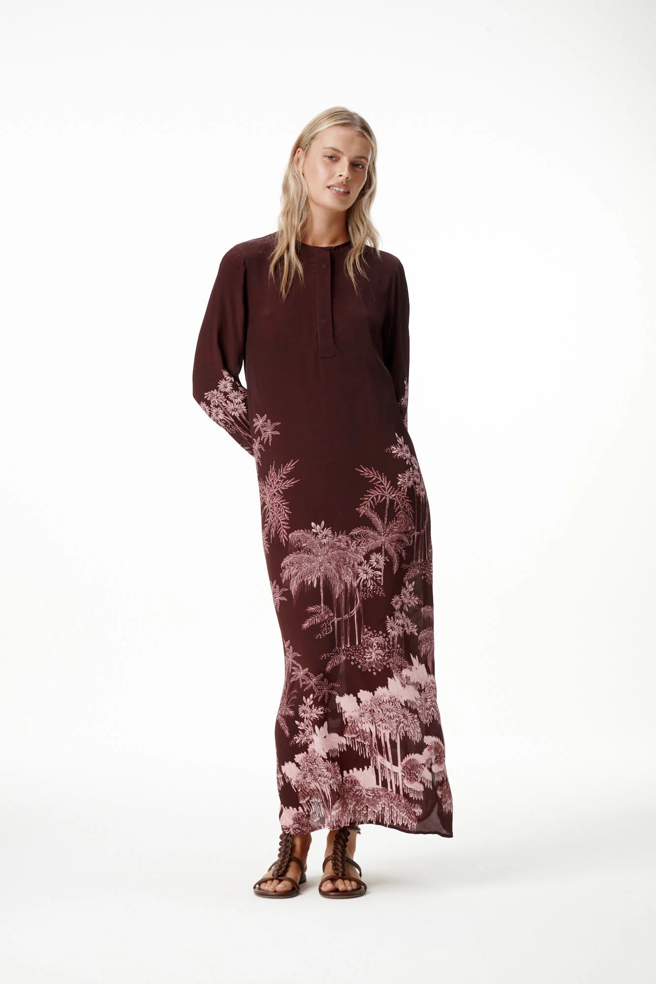 Oneseason Sienna-Sangeria Palm-Viscose/Crepe-Sangeria