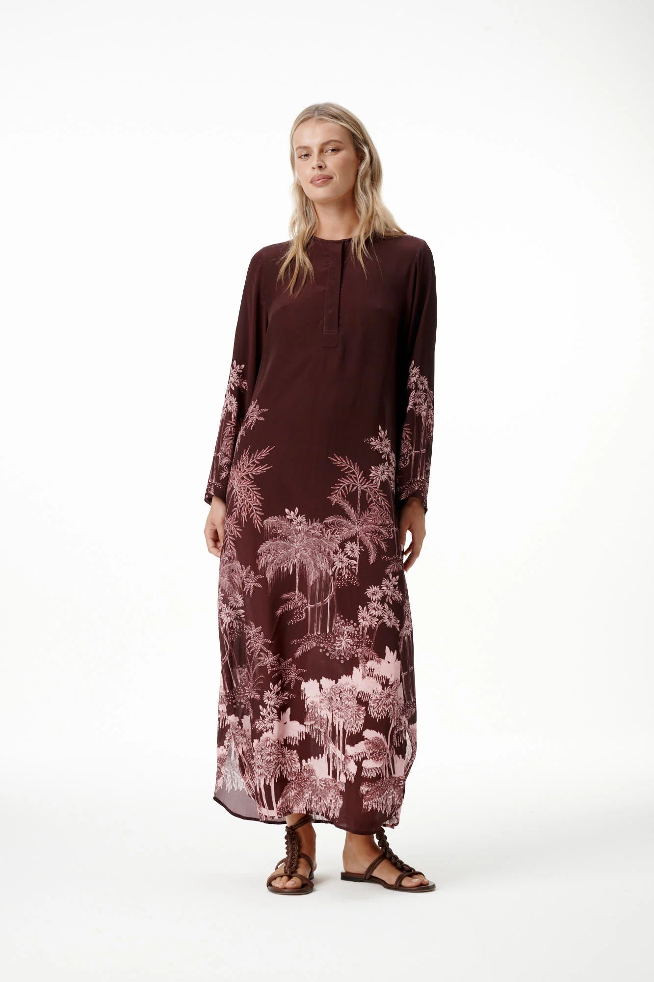 Oneseason Sienna-Sangeria Palm-Viscose/Crepe-Sangeria