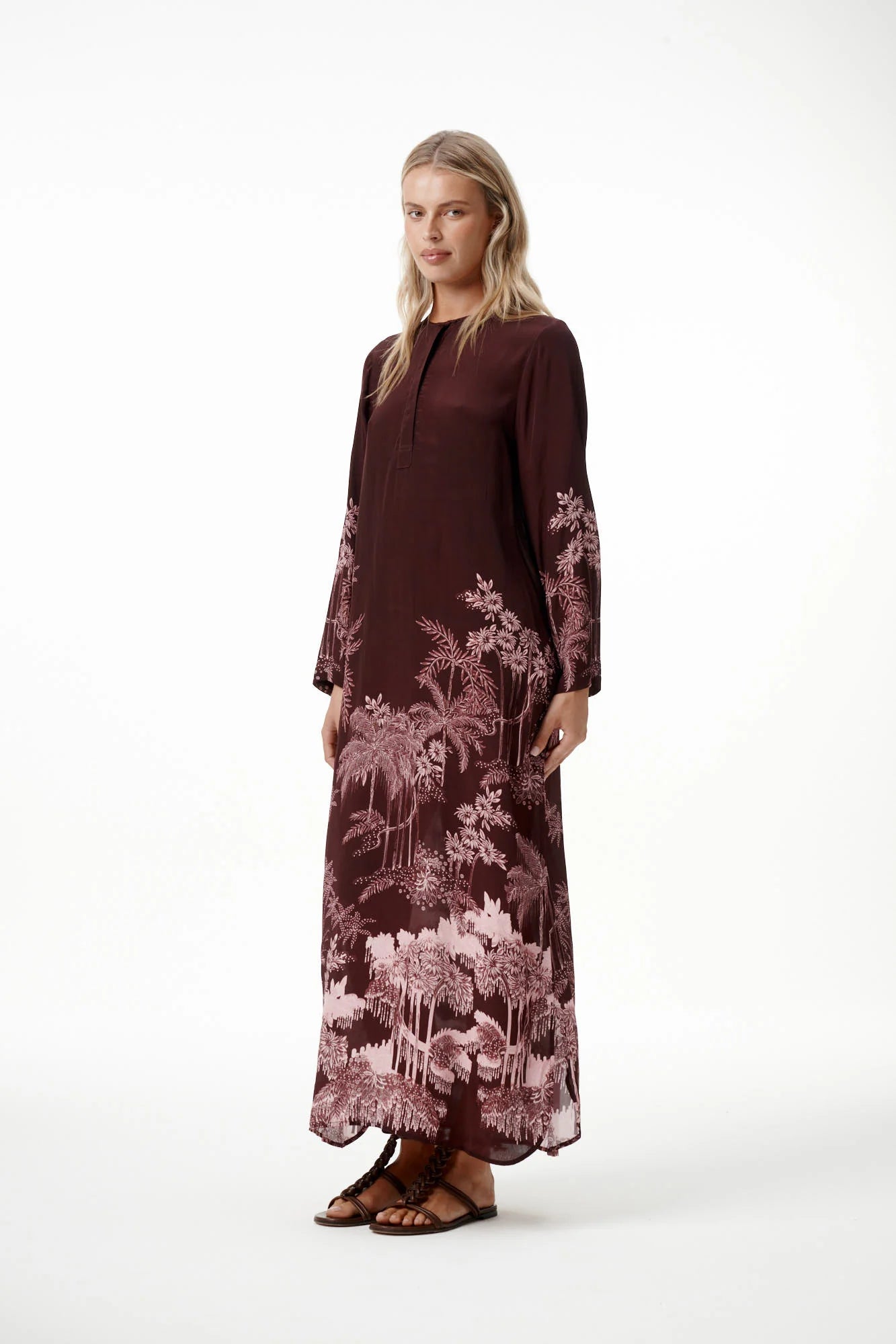 Oneseason Sienna-Sangeria Palm-Viscose/Crepe-Sangeria
