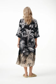 Oneseason Mia-Midnight Palm-Viscose-Black