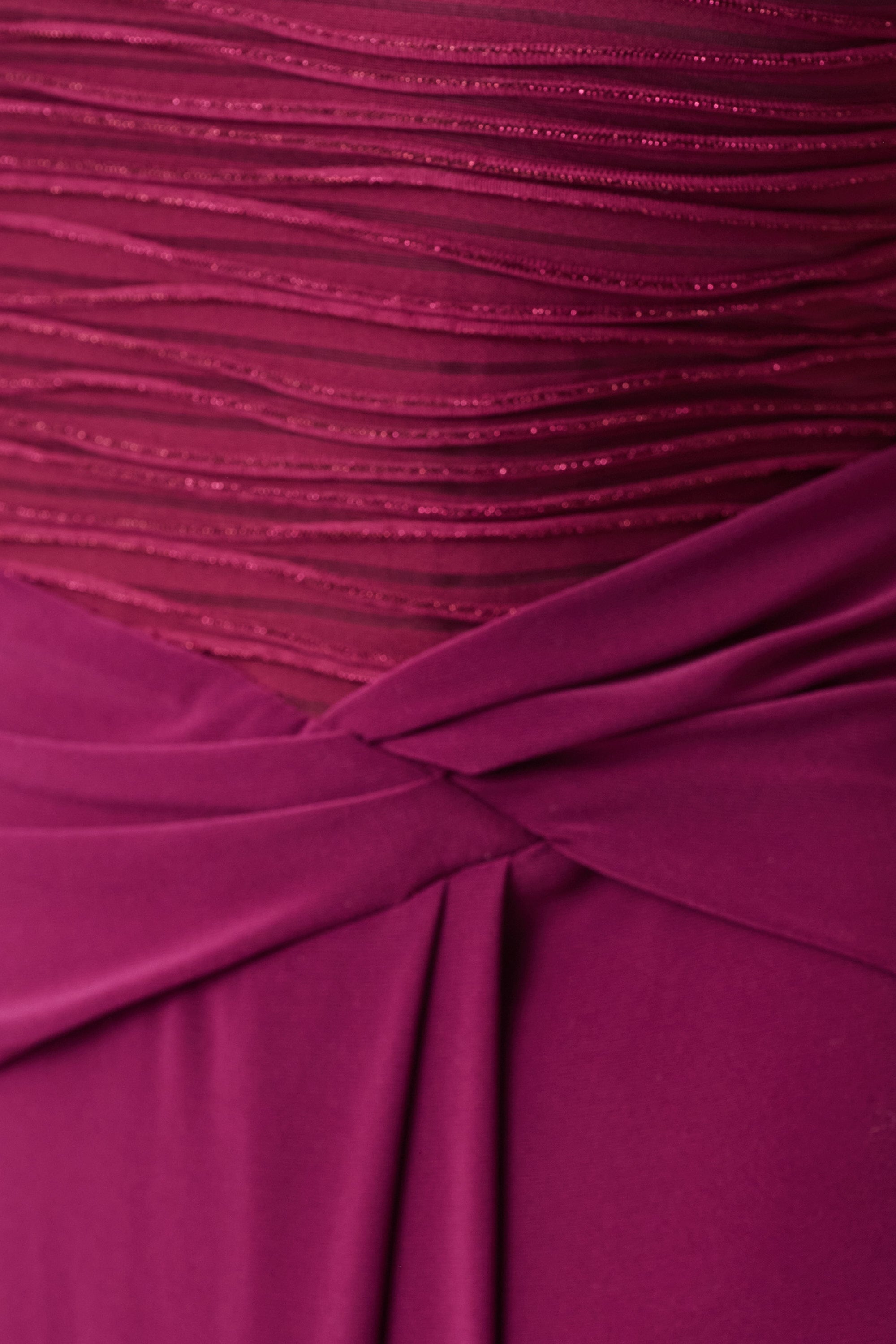 Joseph Ribkoff Signature | Silky Knit & Cascade Off-Shoulder Sheath Gown