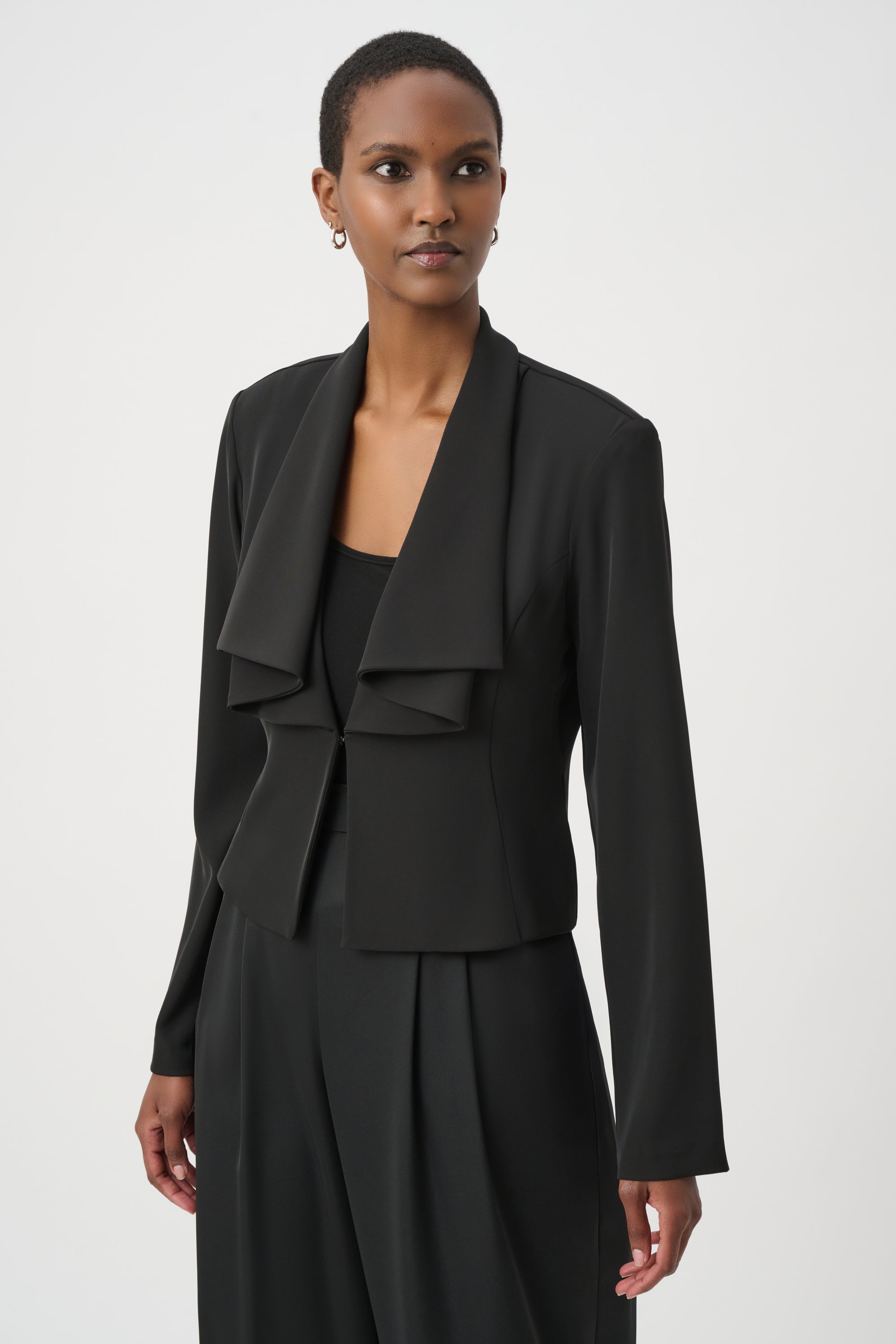 Joseph Ribkoff Draped Shawl Collar Cropped Blazer 264072