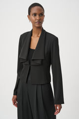 Joseph Ribkoff Draped Shawl Collar Cropped Blazer 264072