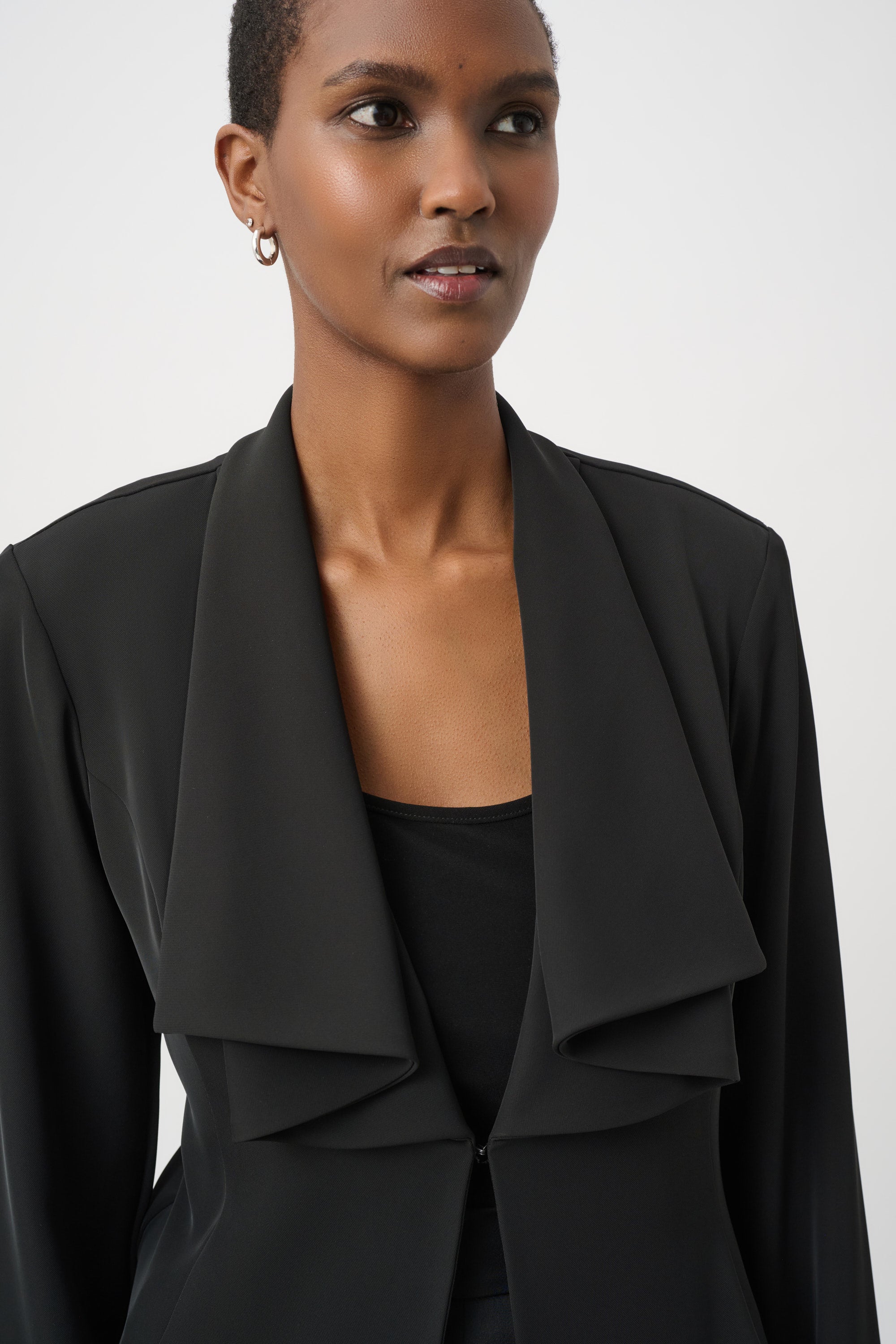 Joseph Ribkoff Draped Shawl Collar Cropped Blazer 264072