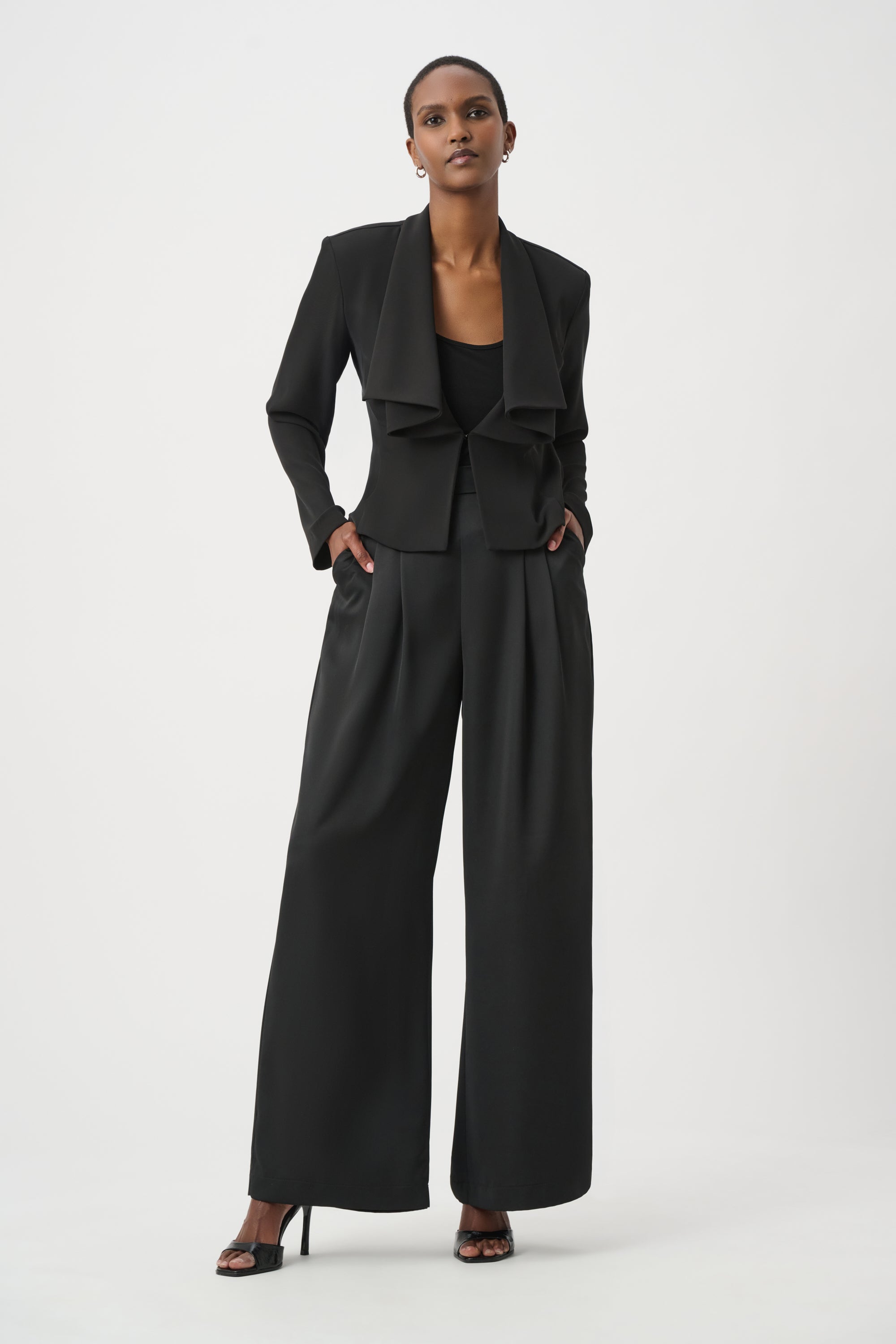 Joseph Ribkoff Draped Shawl Collar Cropped Blazer 264072