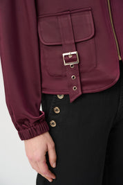 Joseph Ribkoff Satin Puff Sleeve Utility Jacket