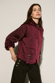 Joseph Ribkoff Satin Puff Sleeve Utility Jacket