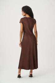 Joseph Ribkoff Crushed Satin Midi A-Line Dress