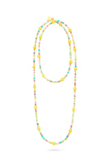 Talis Chains Long Beaded Necklace — Yellow Jade
