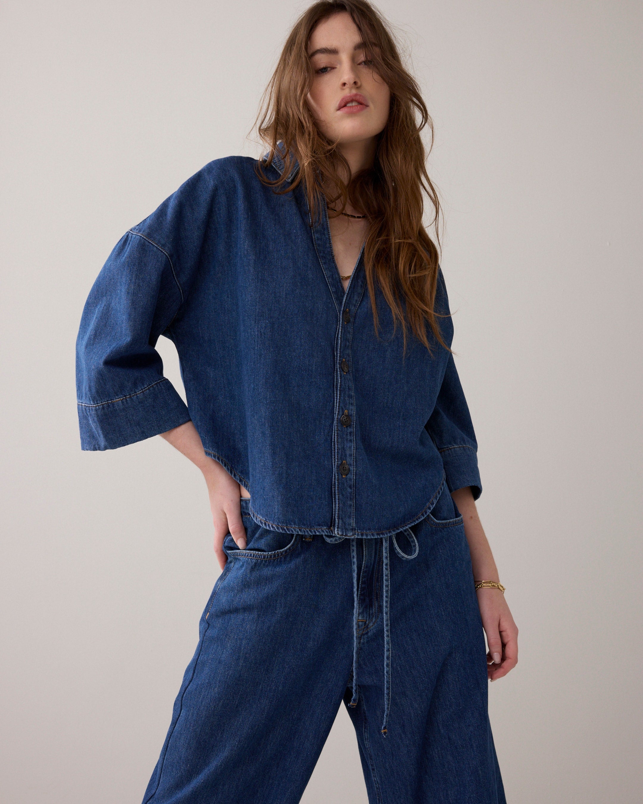 Summum Woman Denim Kimono Blouse