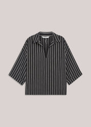 Summum Woman Chenille Stripe Top Black