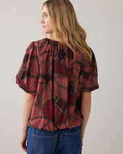 Summum Woman Balloon Sleeve Top - All Over Print Top