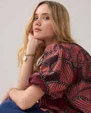 Summum Woman Balloon Sleeve Top - All Over Print Top