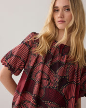 Summum Woman Balloon Sleeve Top - All Over Print Top