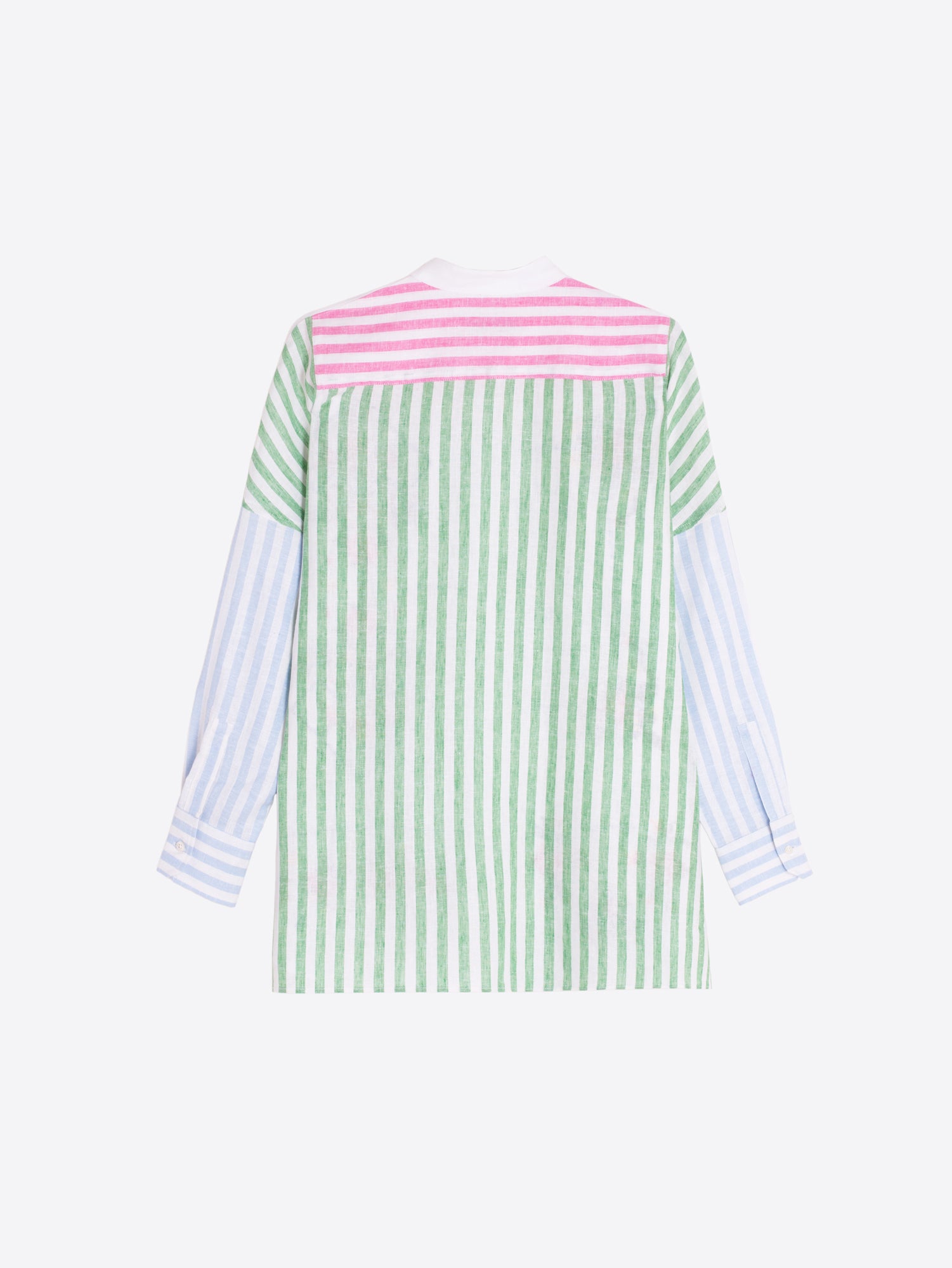 Vilagallo Stripe Linen Embroidered Shirt
