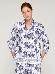 Vilagallo Tiffany Palm Trees & Toucan Print Shirt