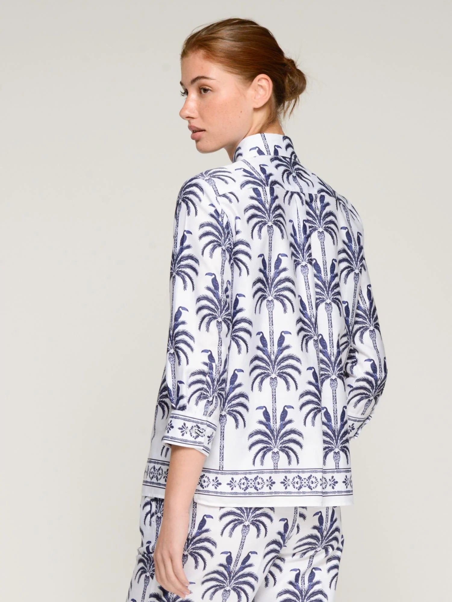 Vilagallo Tiffany Palm Trees & Toucan Print Shirt
